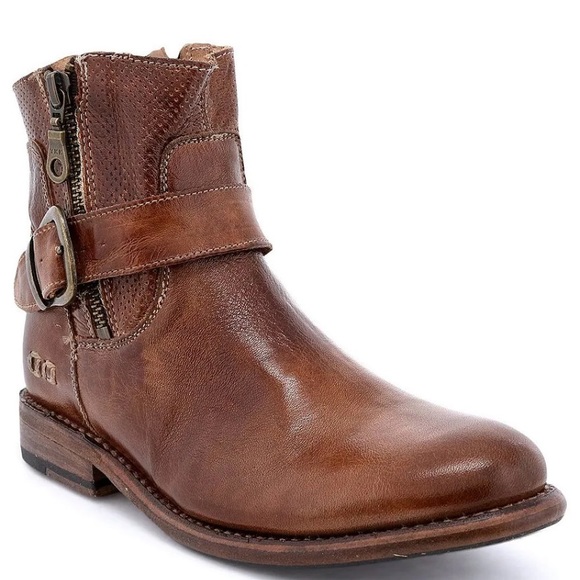 Bed Stu Becca Leather Buckle Detail Booties